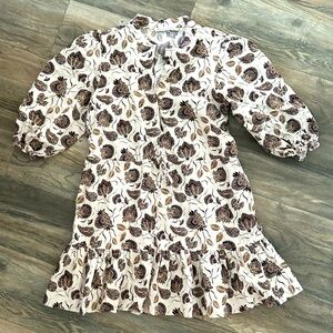 Rebecca Minkoff cotton floral ruffles mini dress women’s size medium